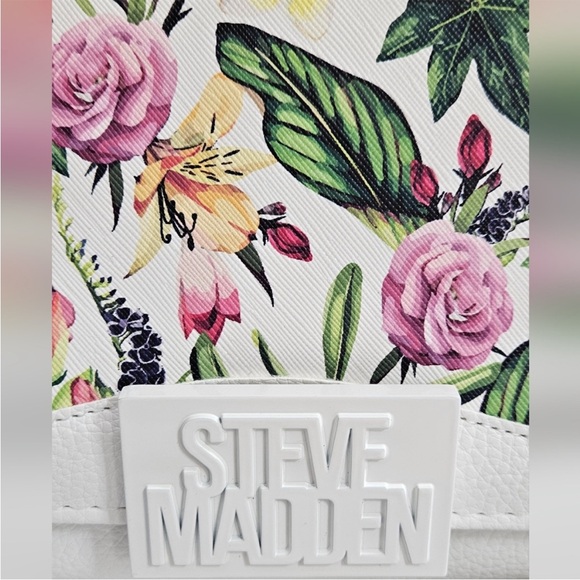 Steve Madden White Floral Crossbody with Multicolor Bloom Print NWT - Picture 5 of 10